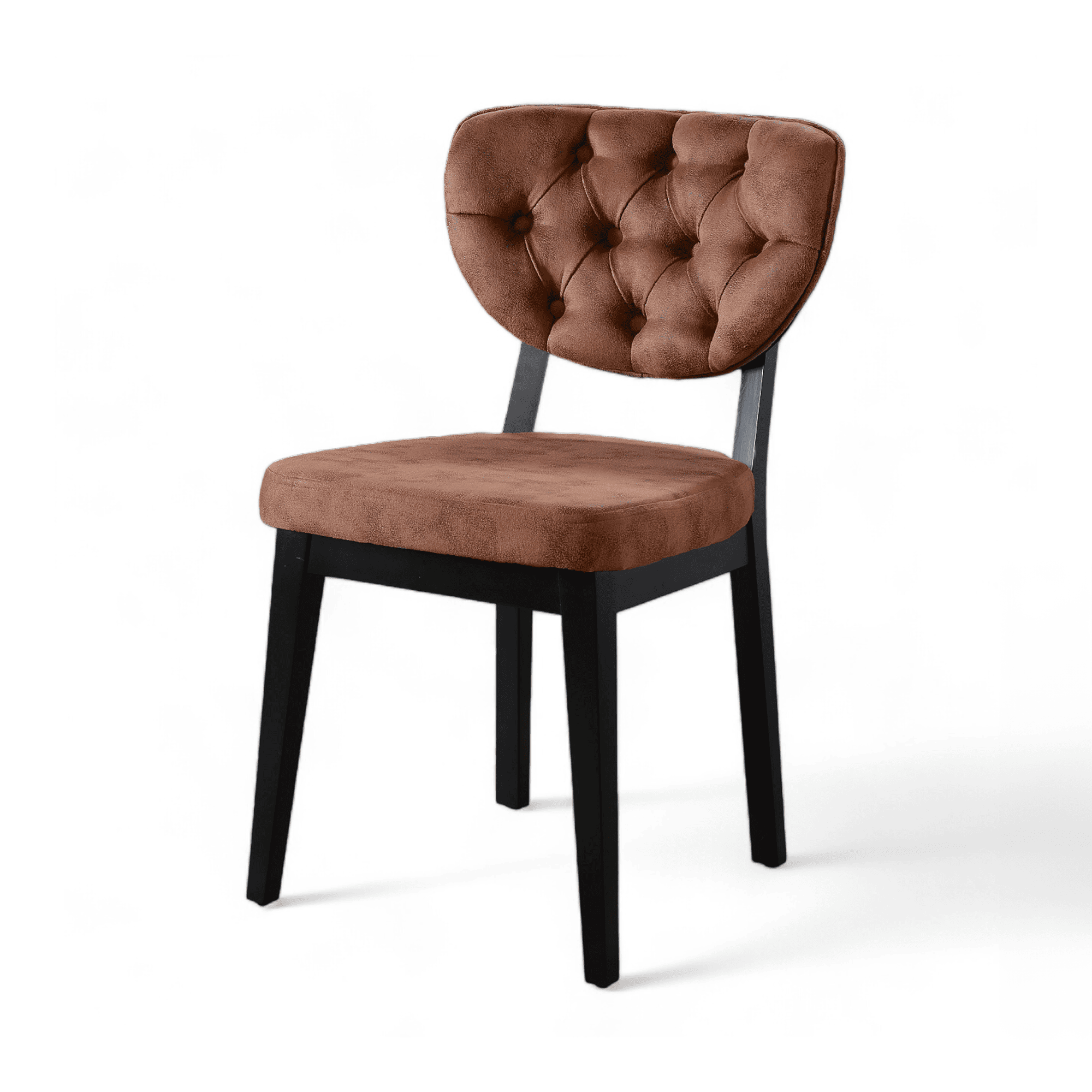 Boston Sandalye | Milas Kumaş | Siyah Ahşap İskelet