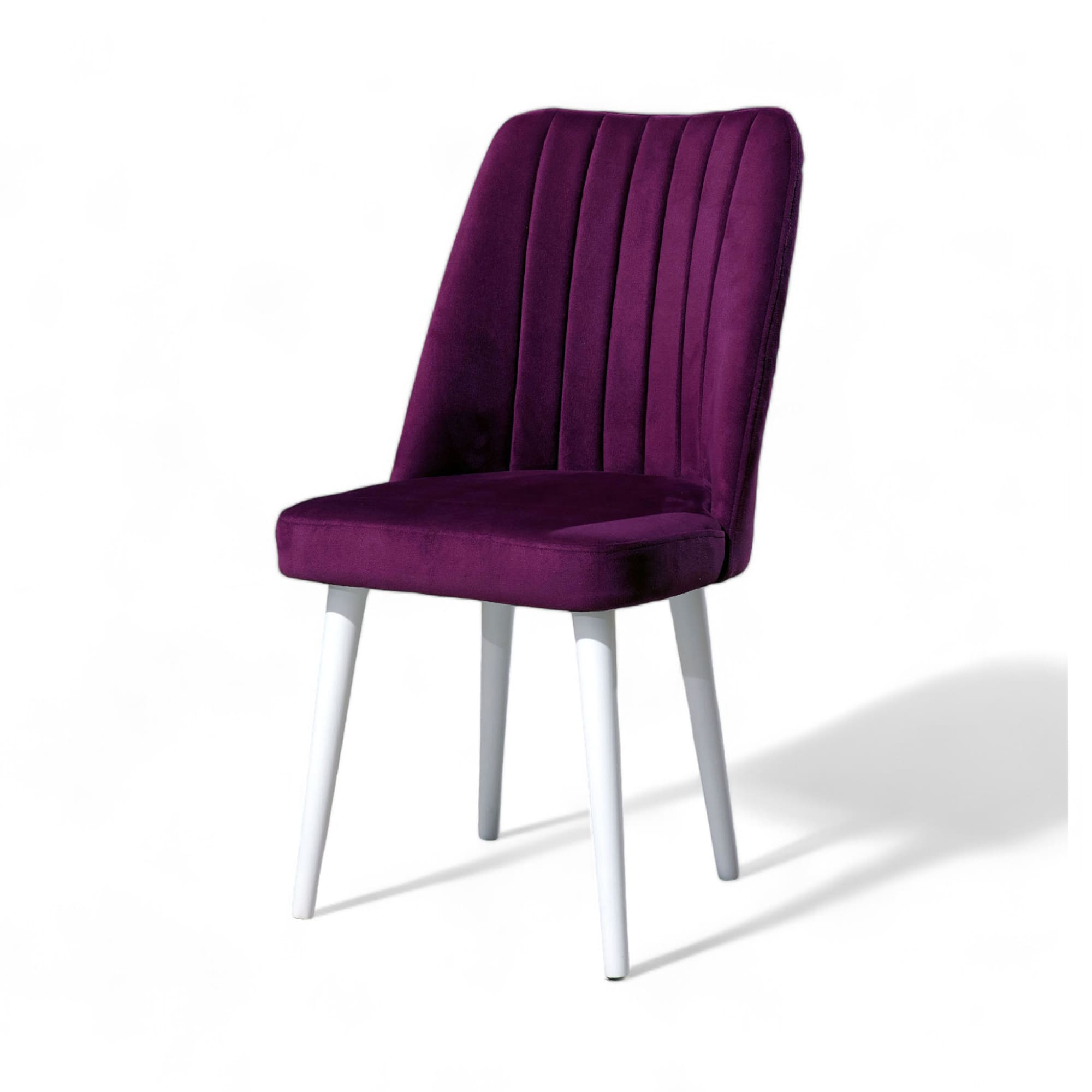 Polo Sandalye | Soho Kumaş | Beyaz Ahşap Ayak