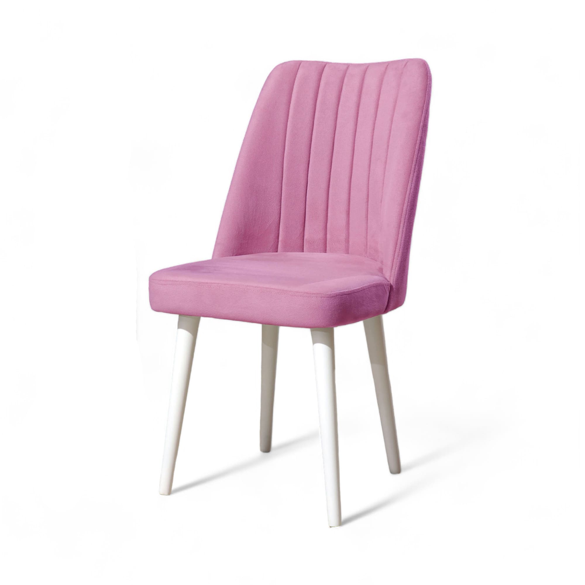 Polo Sandalye | Soho Kumaş | Beyaz Ahşap Ayak