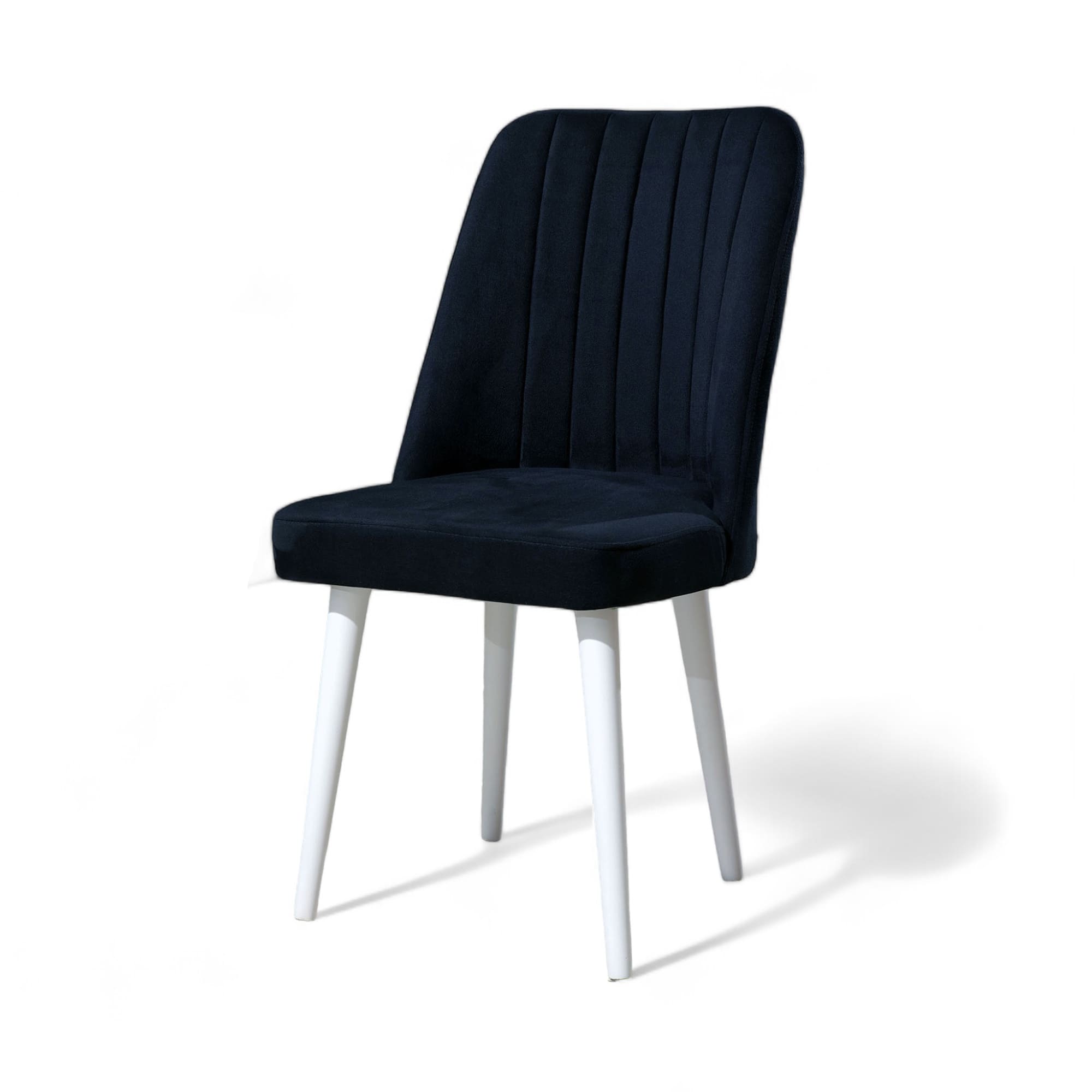 Polo Sandalye | Soho Kumaş | Beyaz Ahşap Ayak