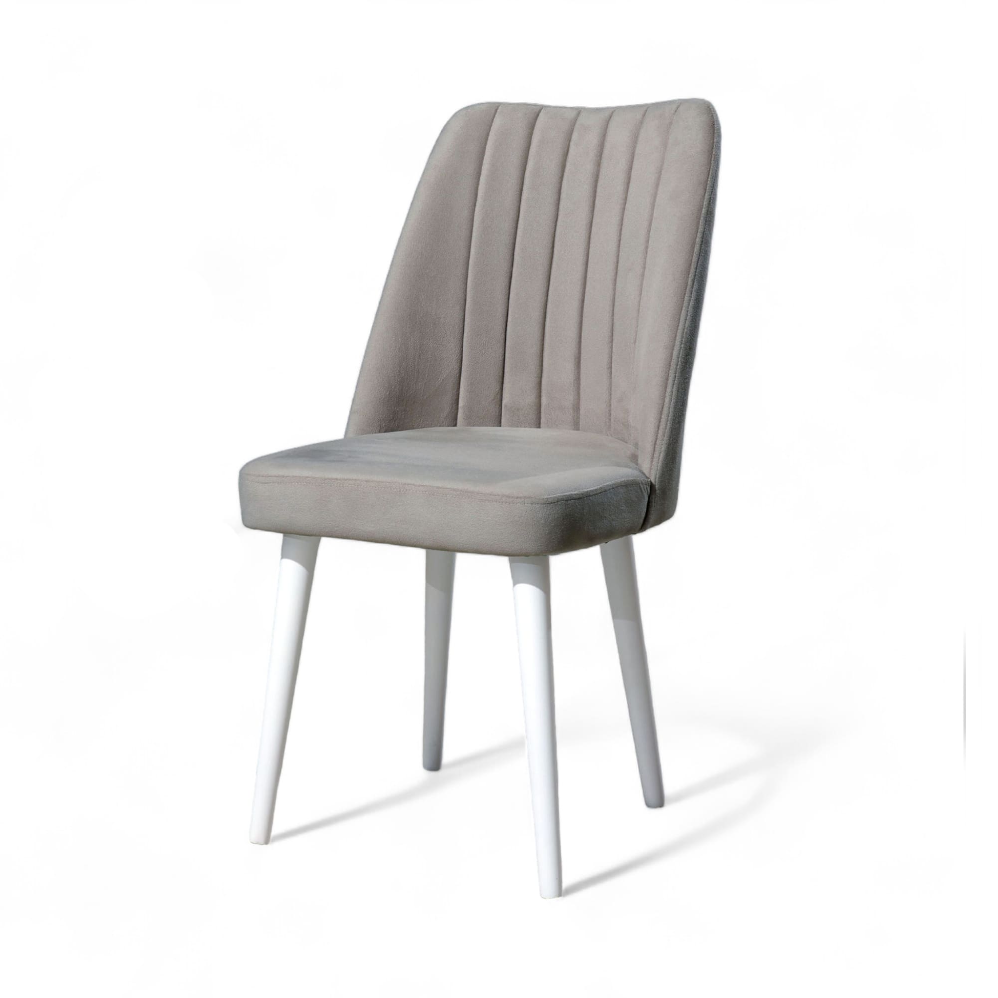 Polo Sandalye | Soho Kumaş | Beyaz Ahşap Ayak