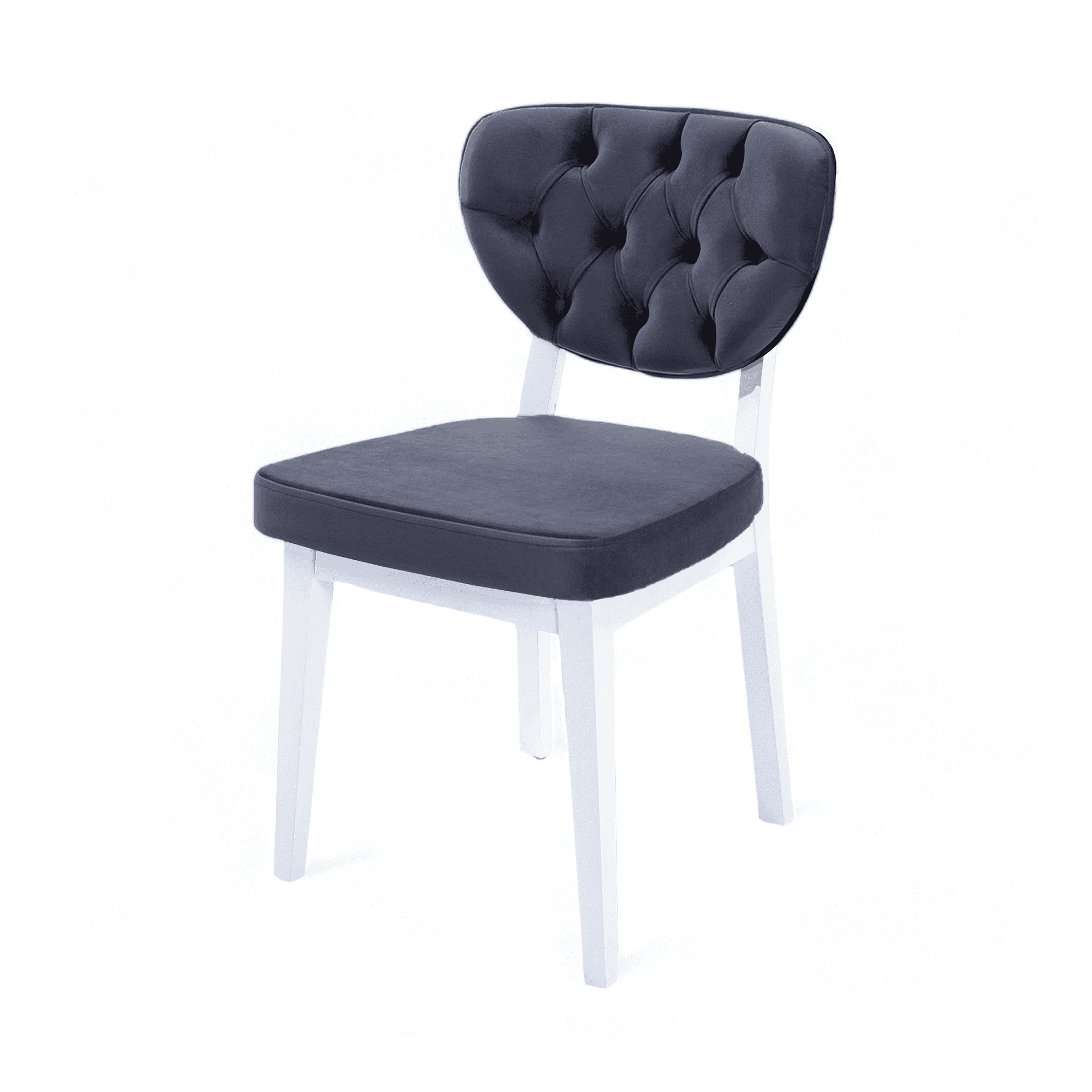 Boston Sandalye | Baby Face Kumaş | Beyaz Ahşap İskelet