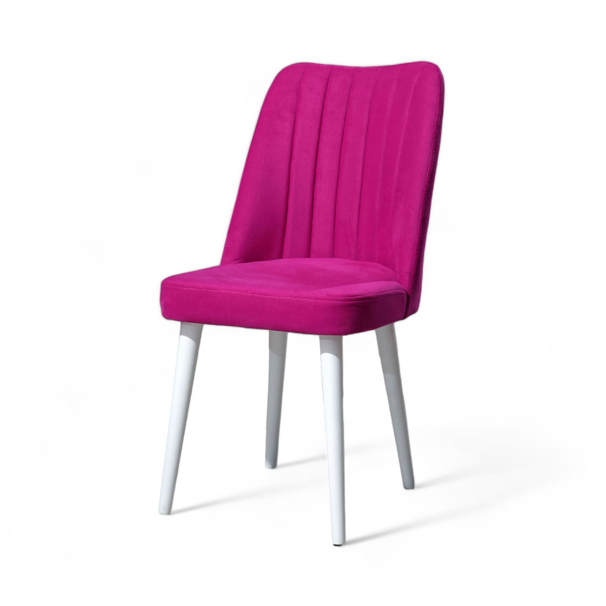 Polo Sandalye | Soho Kumaş | Beyaz Ahşap Ayak