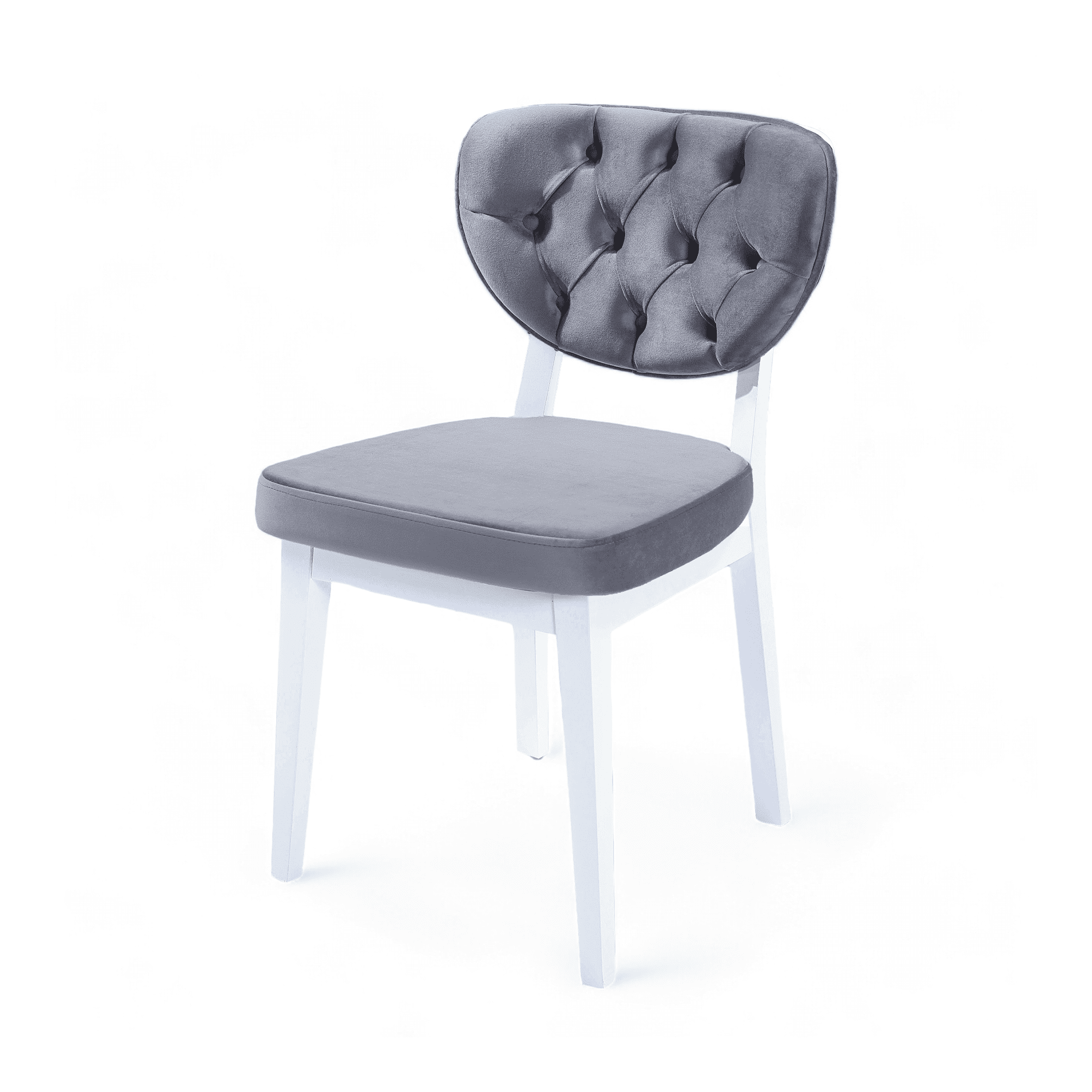 Boston Sandalye | Baby Face Kumaş | Beyaz Ahşap İskelet