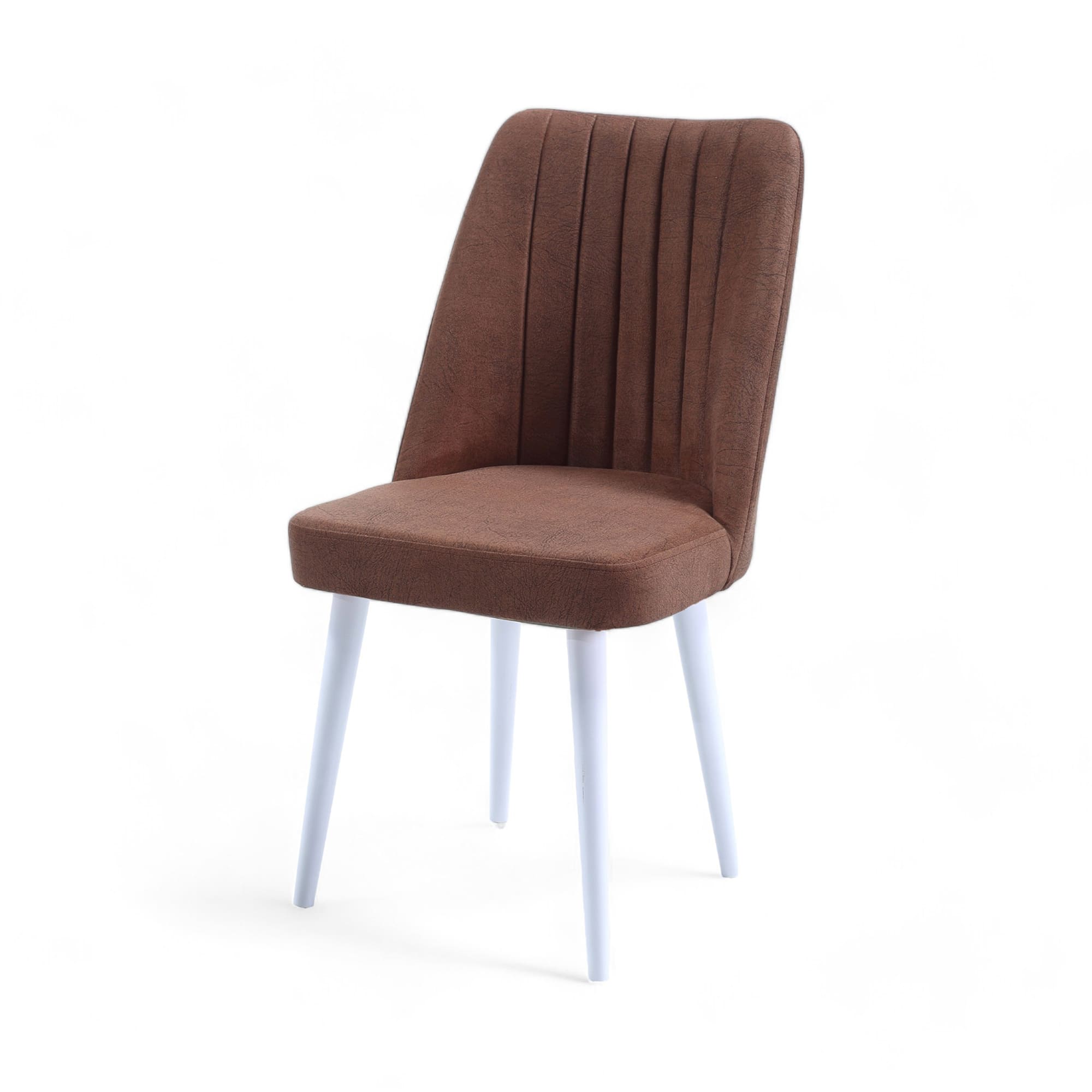 Polo Sandalye | Jerika Kumaş | Beyaz Ahşap Ayak