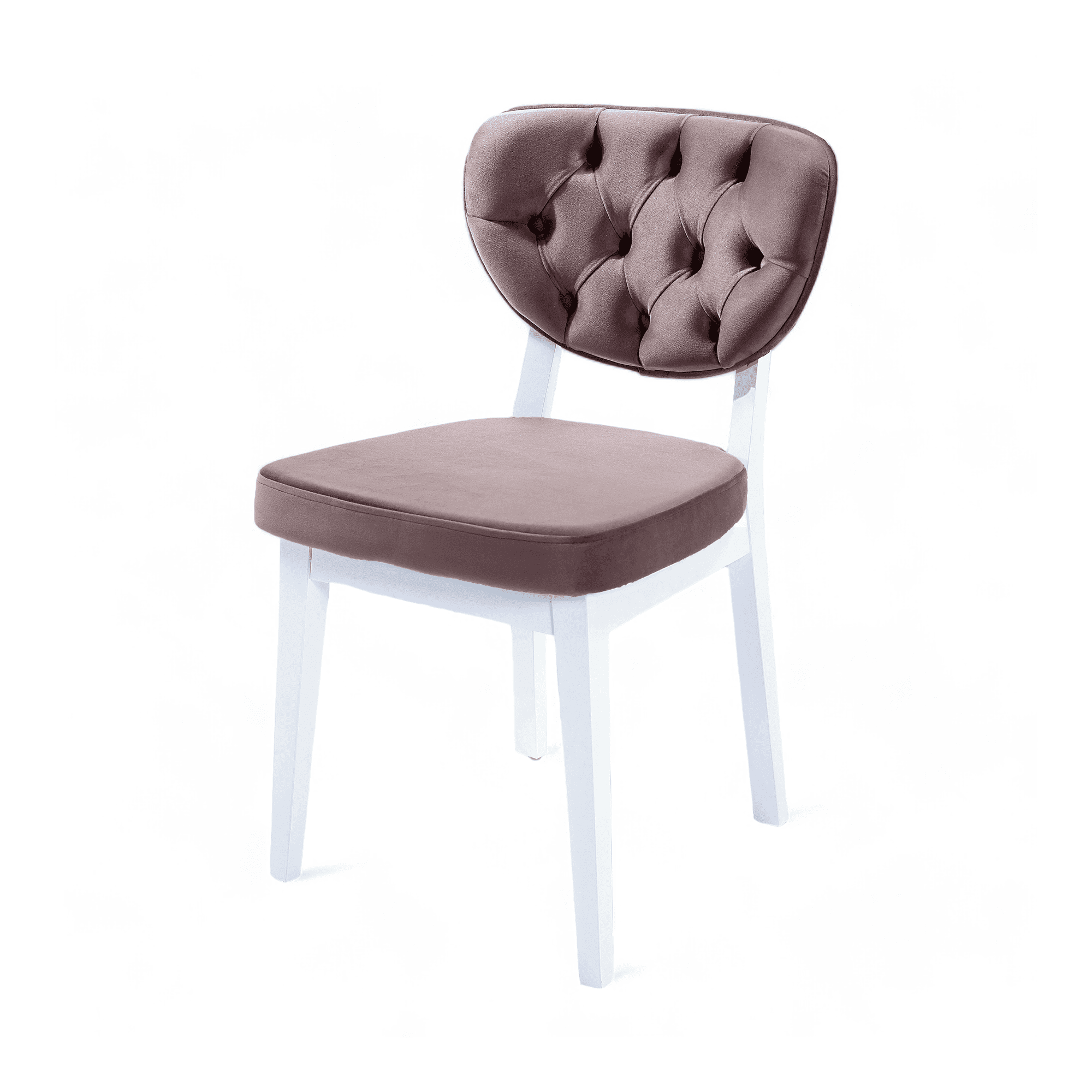 Boston Sandalye | Baby Face Kumaş | Beyaz Ahşap İskelet