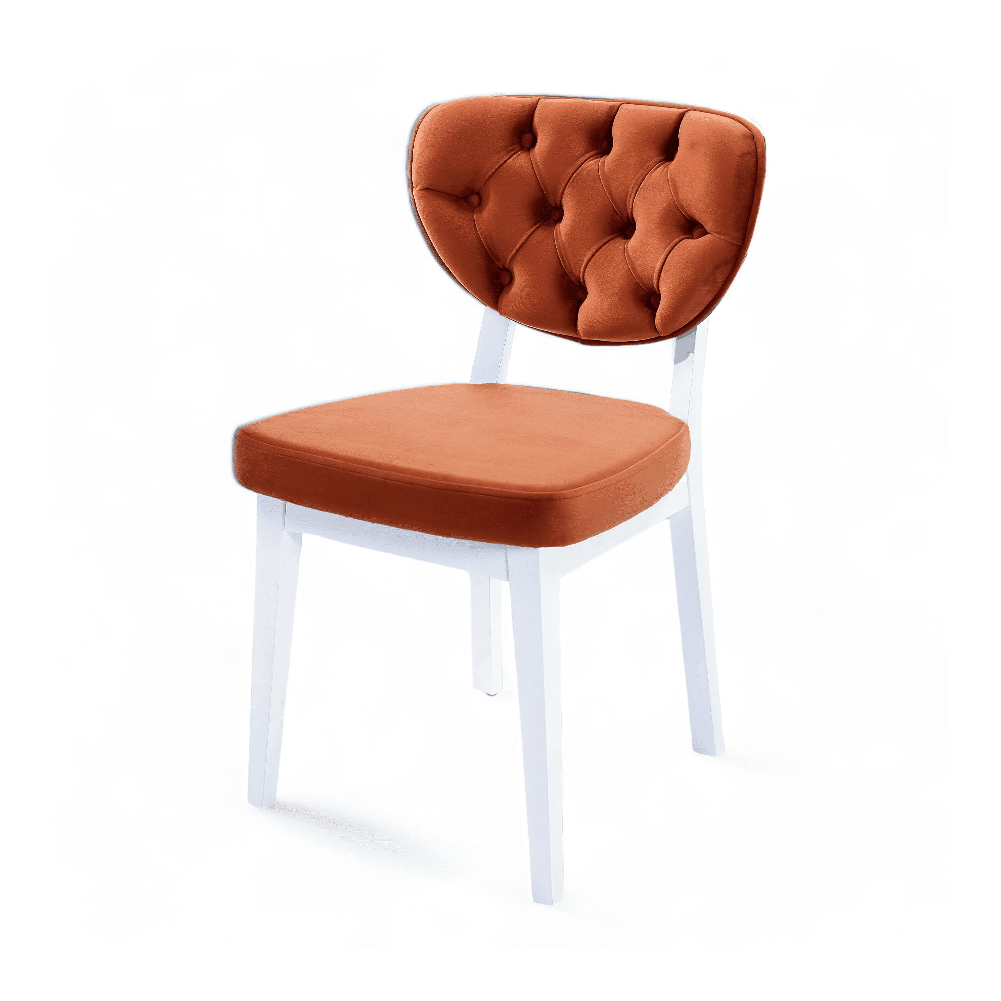 Boston Sandalye | Baby Face Kumaş | Beyaz Ahşap İskelet