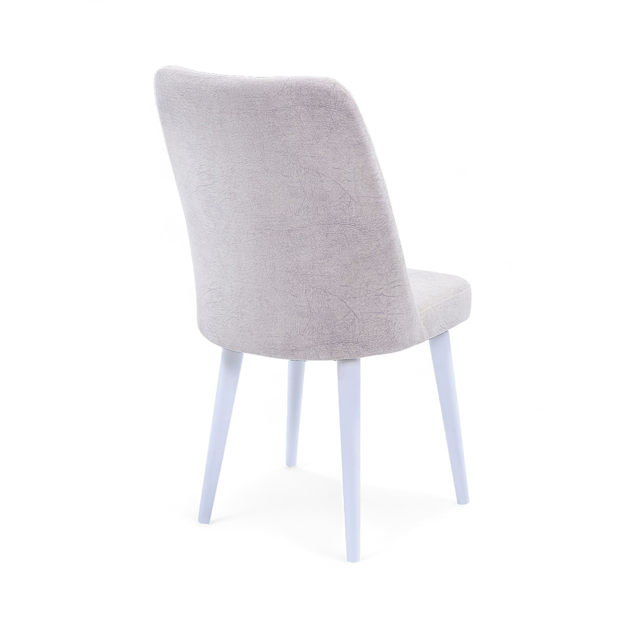 Polo Sandalye | Jerika Kumaş | Beyaz Ahşap Ayak