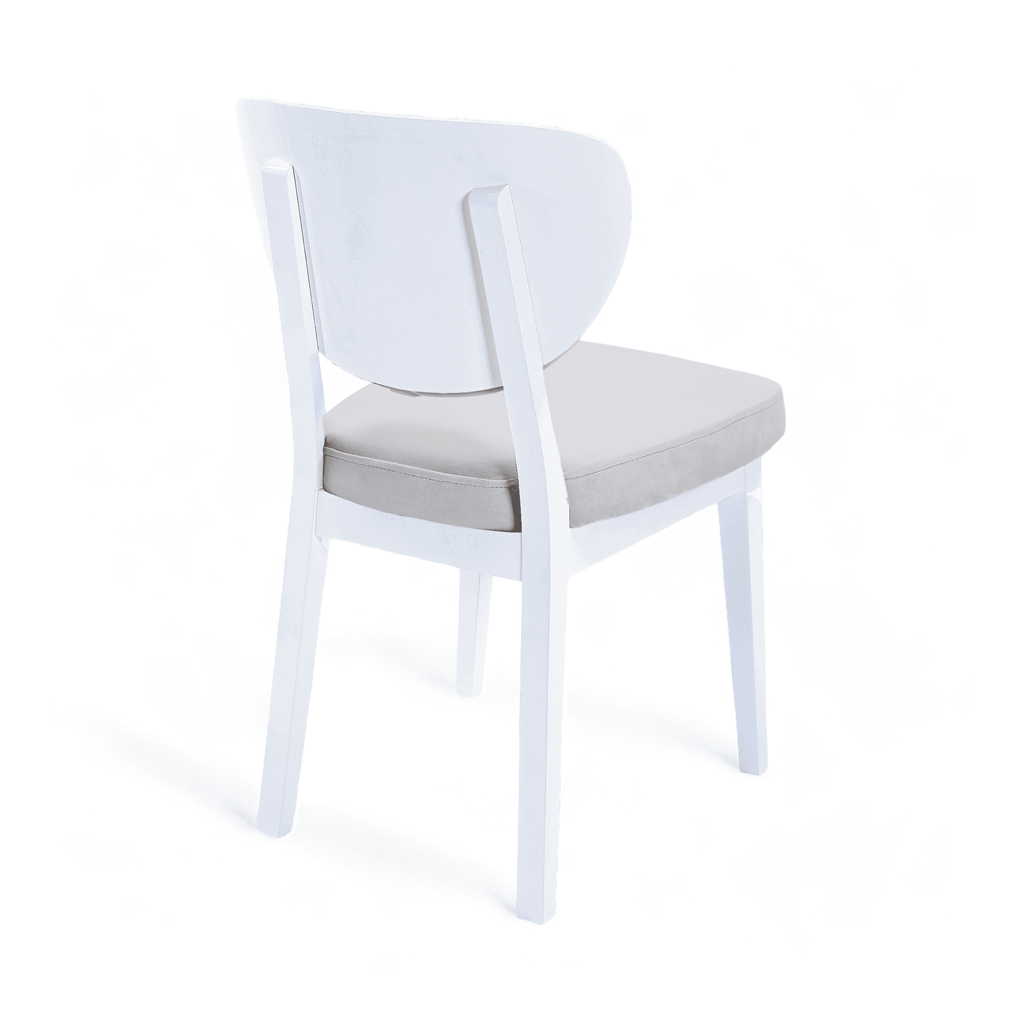 Boston Sandalye | Baby Face Kumaş | Beyaz Ahşap İskelet