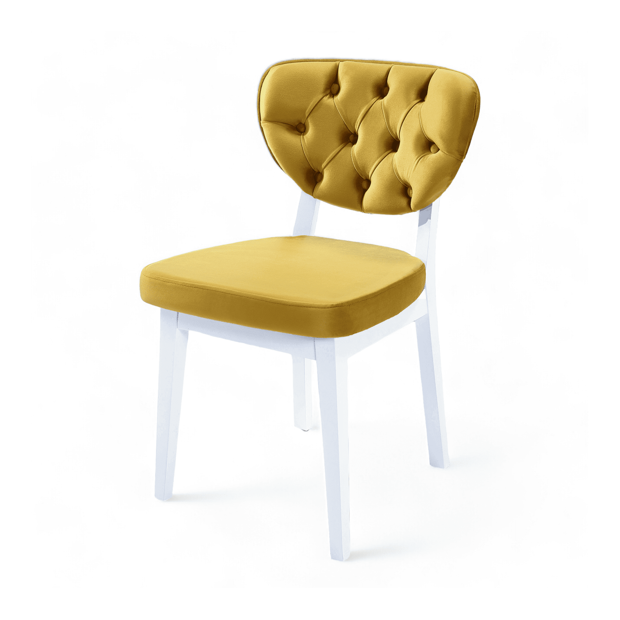 Boston Sandalye | Baby Face Kumaş | Beyaz Ahşap İskelet