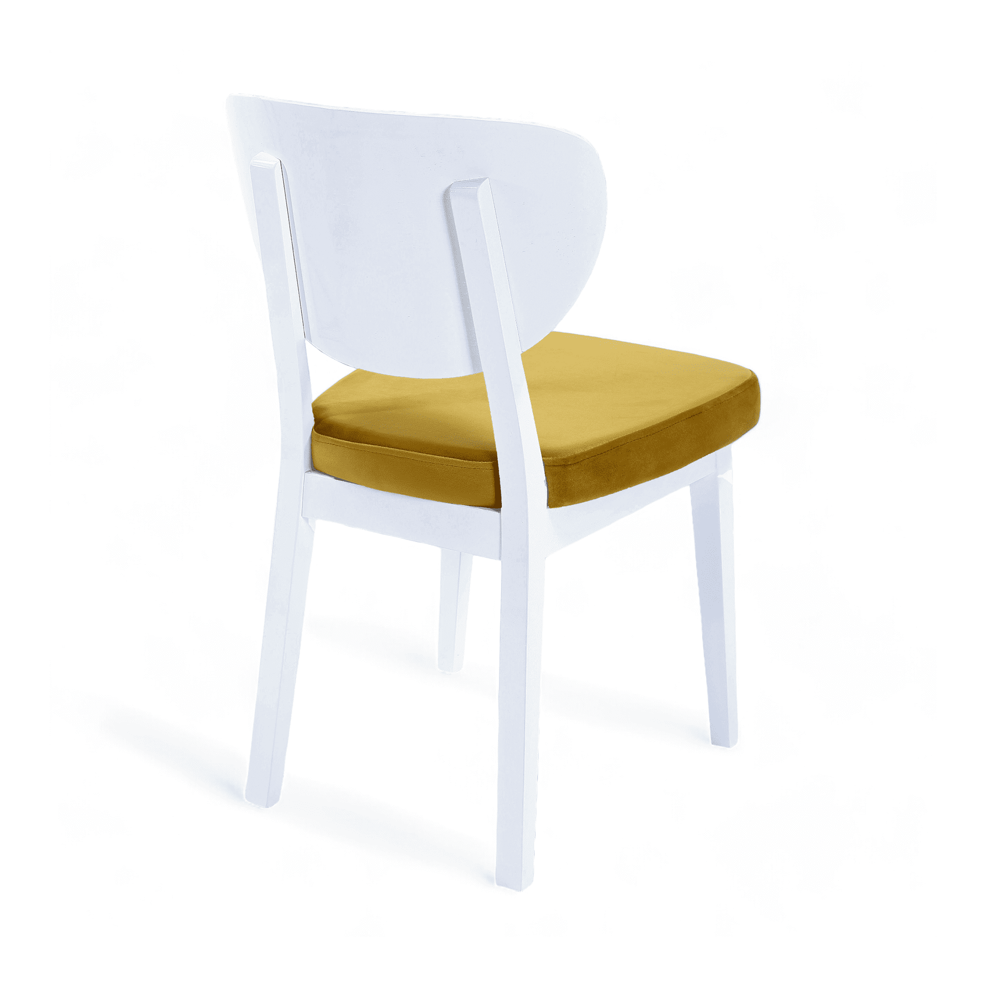 Boston Sandalye | Baby Face Kumaş | Beyaz Ahşap İskelet