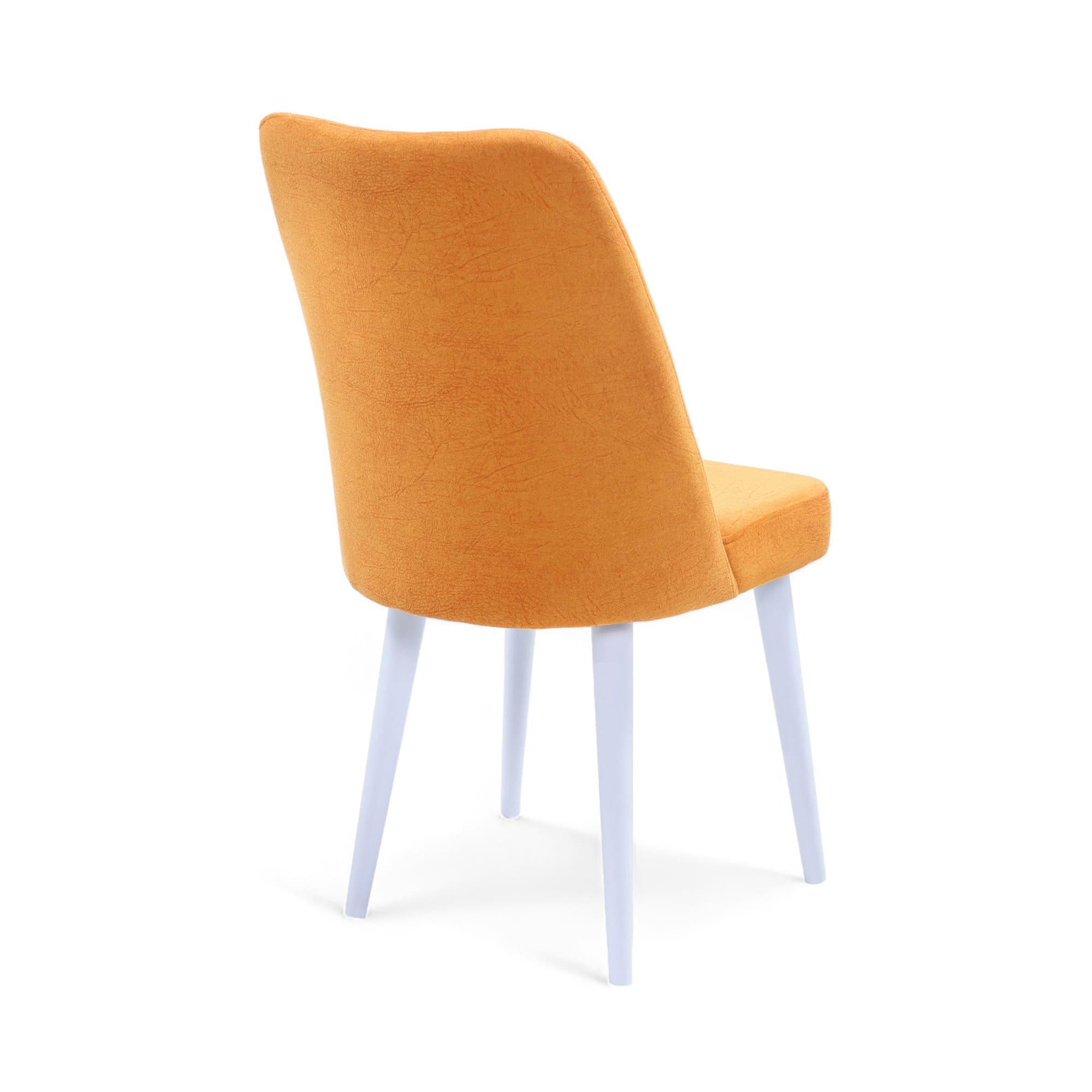 Polo Sandalye | Jerika Kumaş | Beyaz Ahşap Ayak