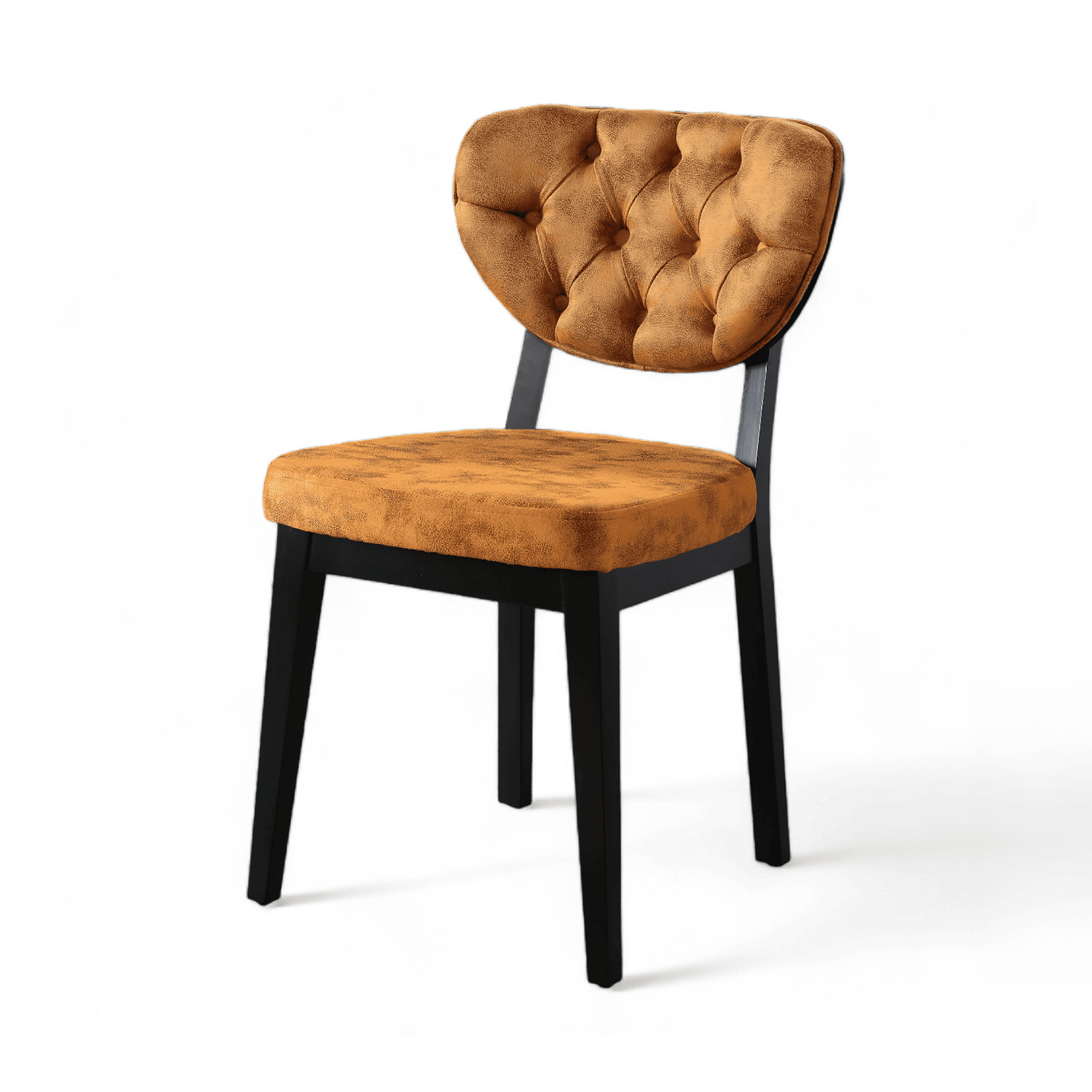 Boston Sandalye | Milas Kumaş | Siyah Ahşap İskelet