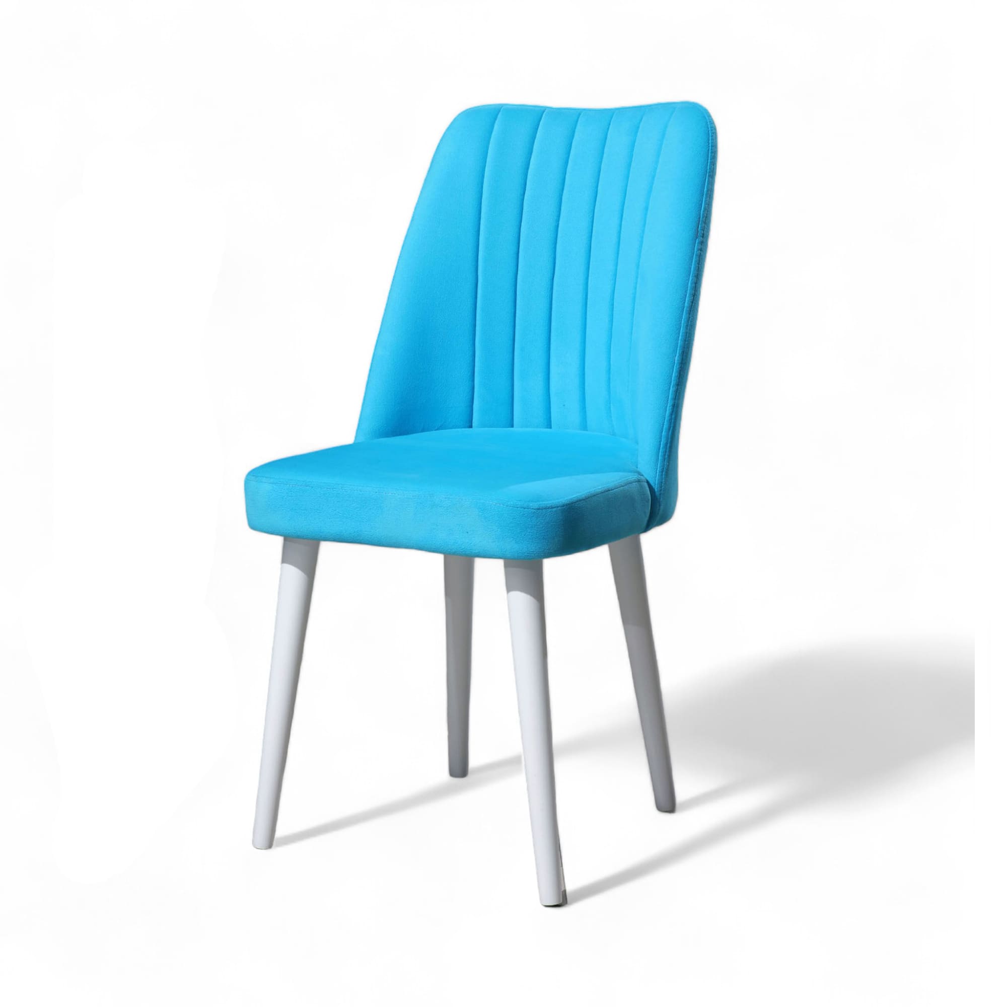 Polo Sandalye | Soho Kumaş | Beyaz Ahşap Ayak