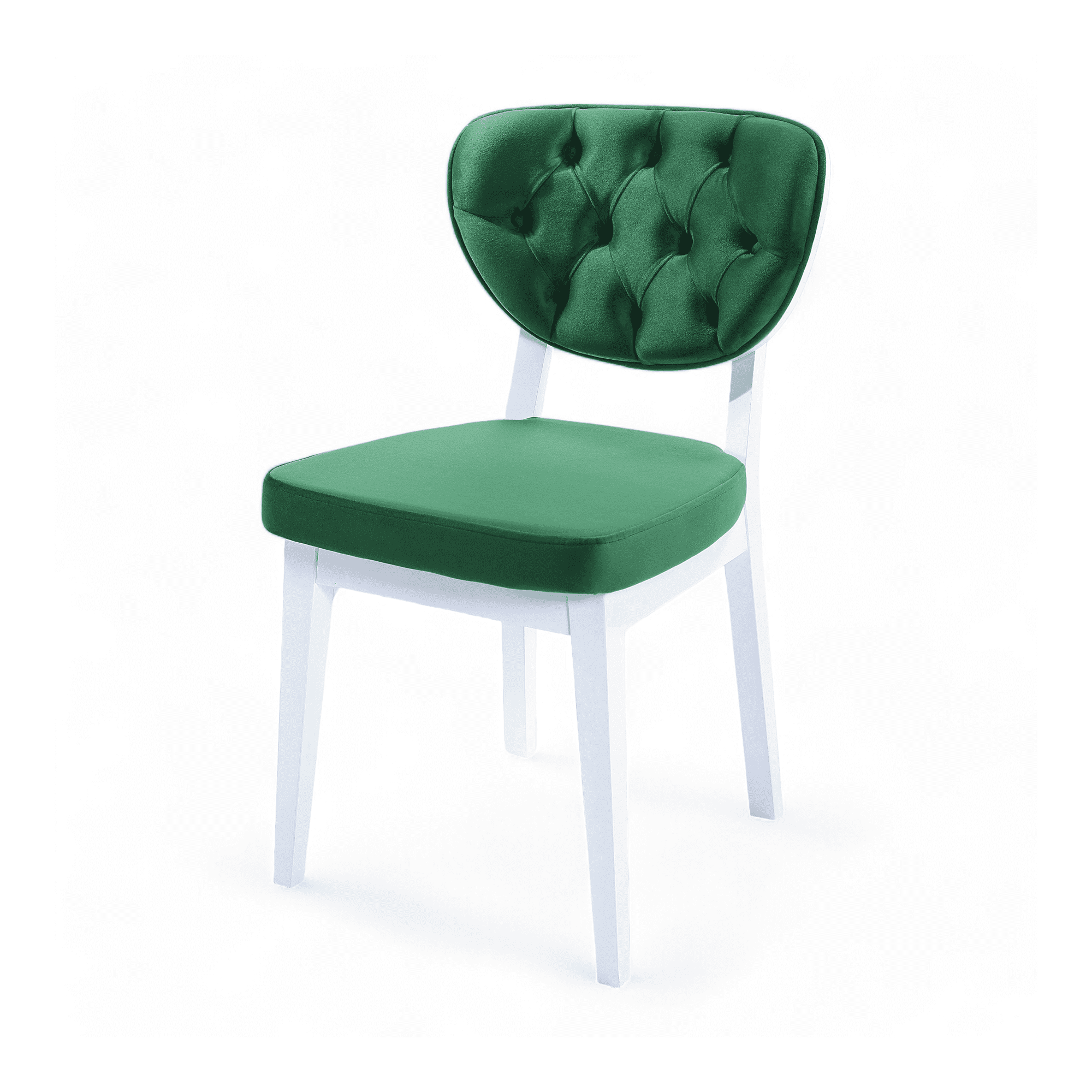 Boston Sandalye | Baby Face Kumaş | Beyaz Ahşap İskelet